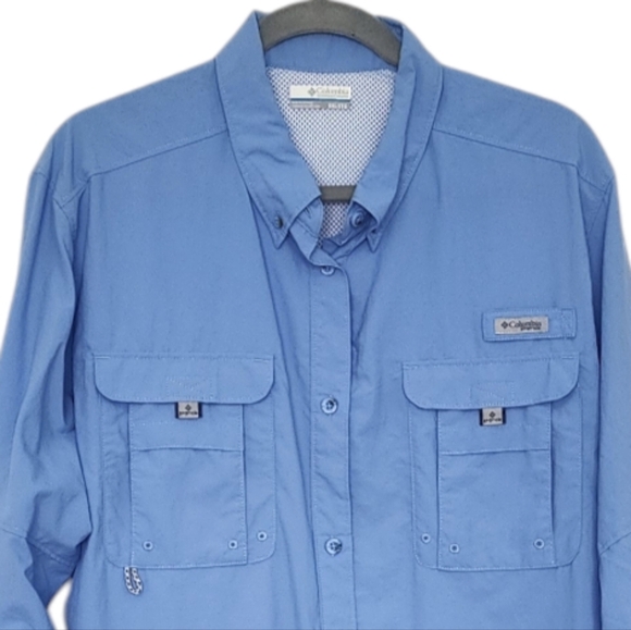 Columbia Bahama II PFG Long Sleeve Men's Shirt Size XXL Button Down Aqua UPF 50. - Picture 4 of 7